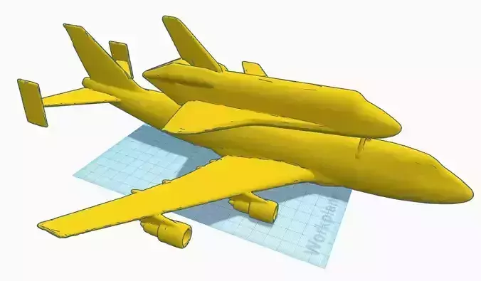 NASA SCA Shuttle Carrier Aircraft Low poly