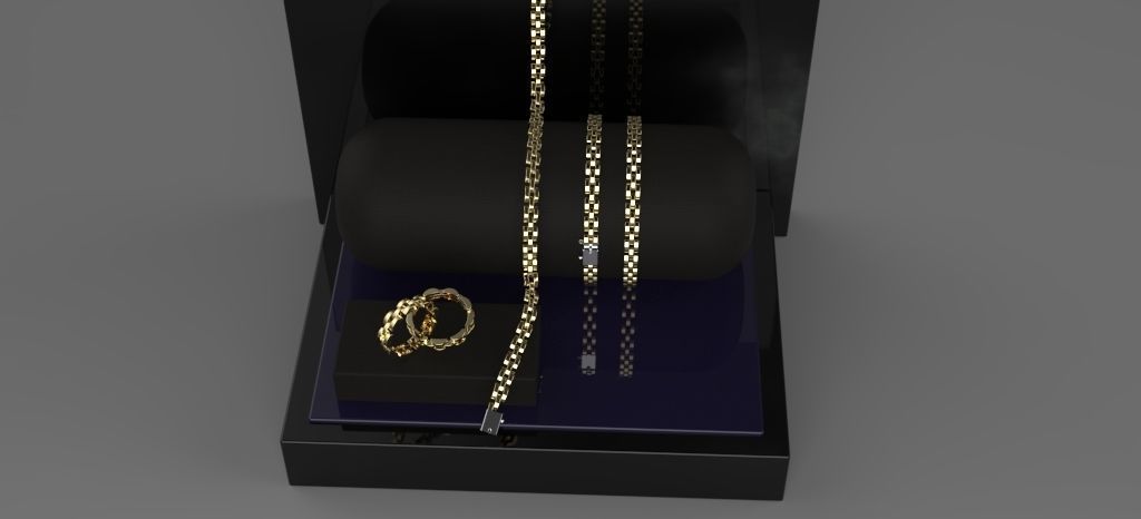 panther chain necklace only necklace  3D print model_3