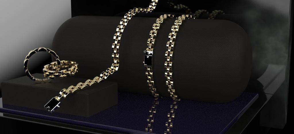 panther chain necklace only necklace  3D print model_4