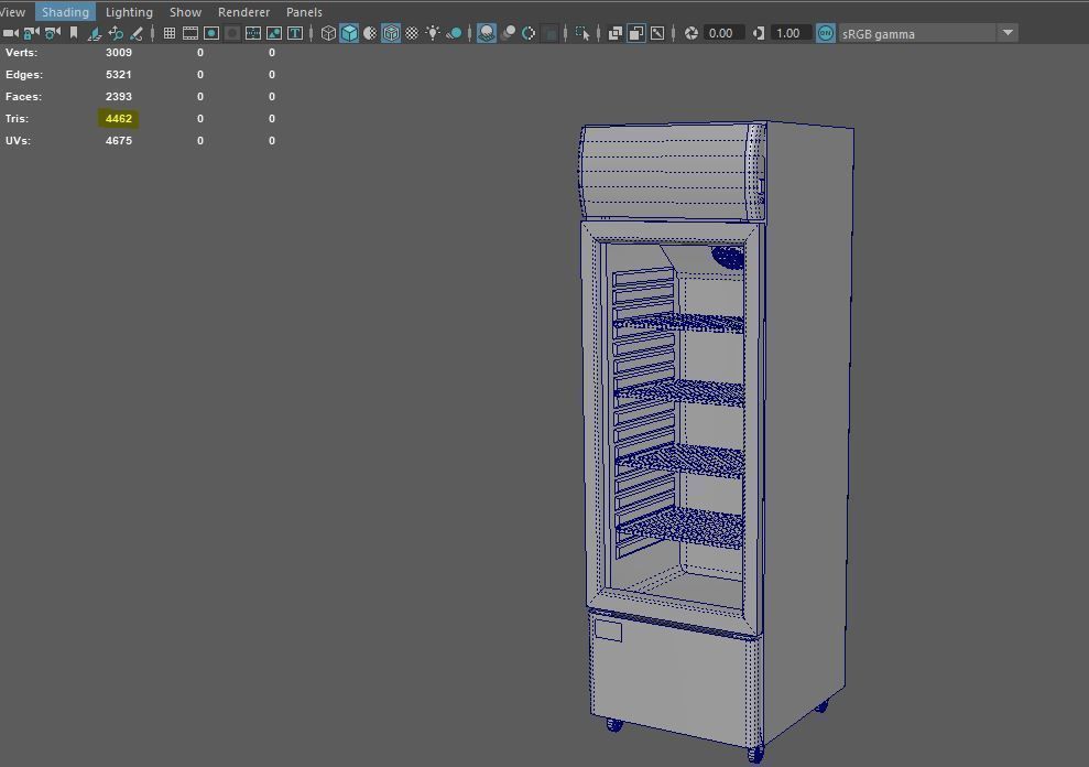 Fridge 3D model low poly optimized Low-poly 3D model_10