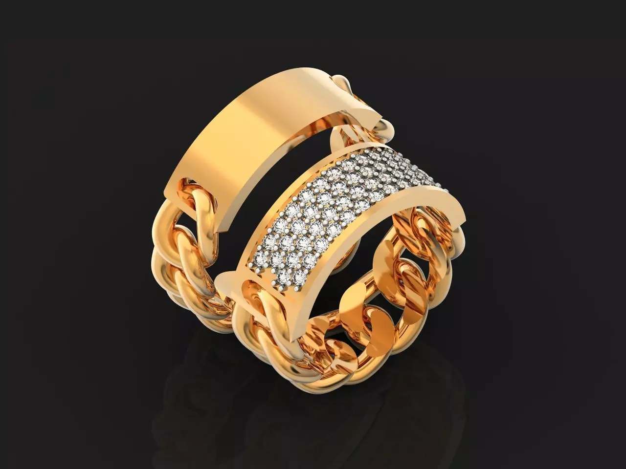 chain wedding ring 1019 3D print model
