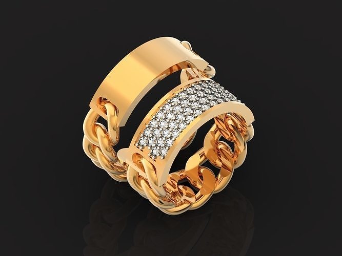 chain wedding ring  1019 3D print model
