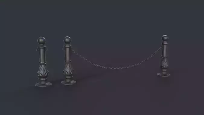 Street Bollard 05 PBR Game Ready  Low-poly 3D model