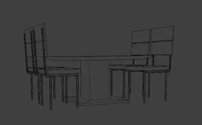 4 chairs and  white table