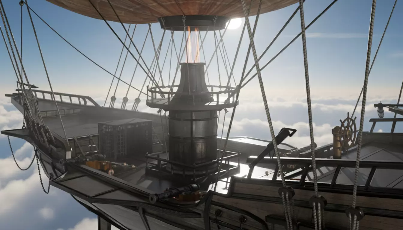 Steampunk Airship Premium 3D Model Low-poly 3D model