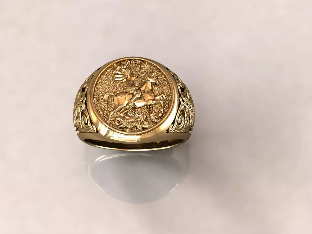 Ring men 15 svyatoy georgiy 3D print model