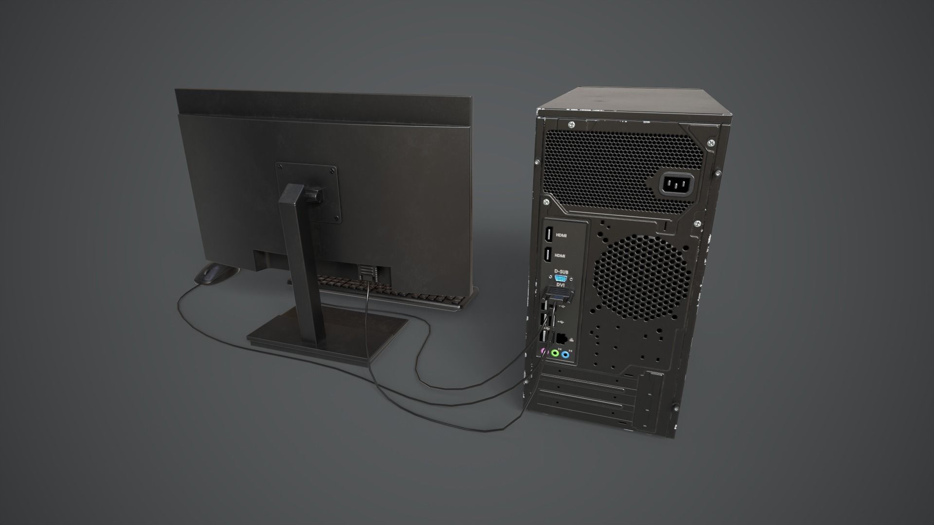 Modern Computer Low-poly 3D model_2