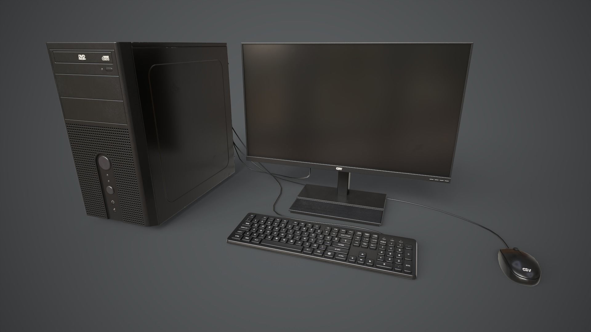 Modern Computer Low-poly 3D model_3
