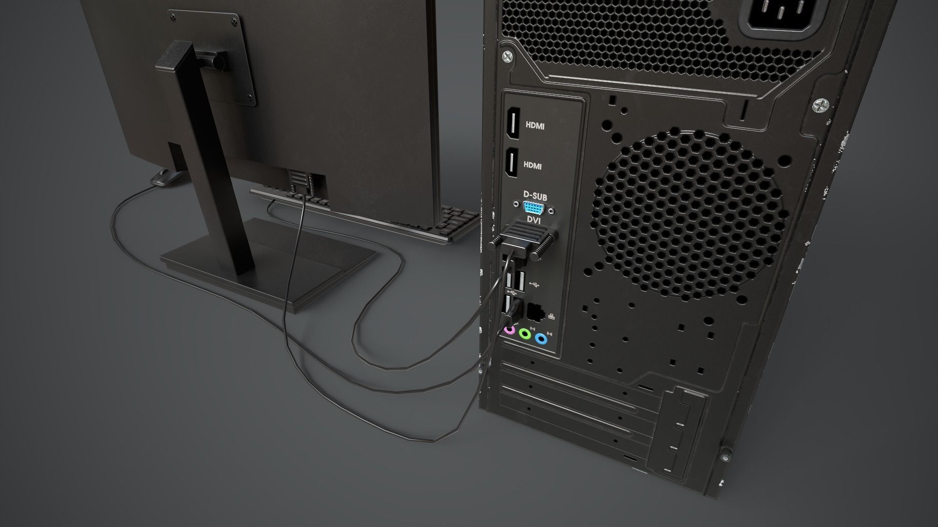 Modern Computer Low-poly 3D model_8