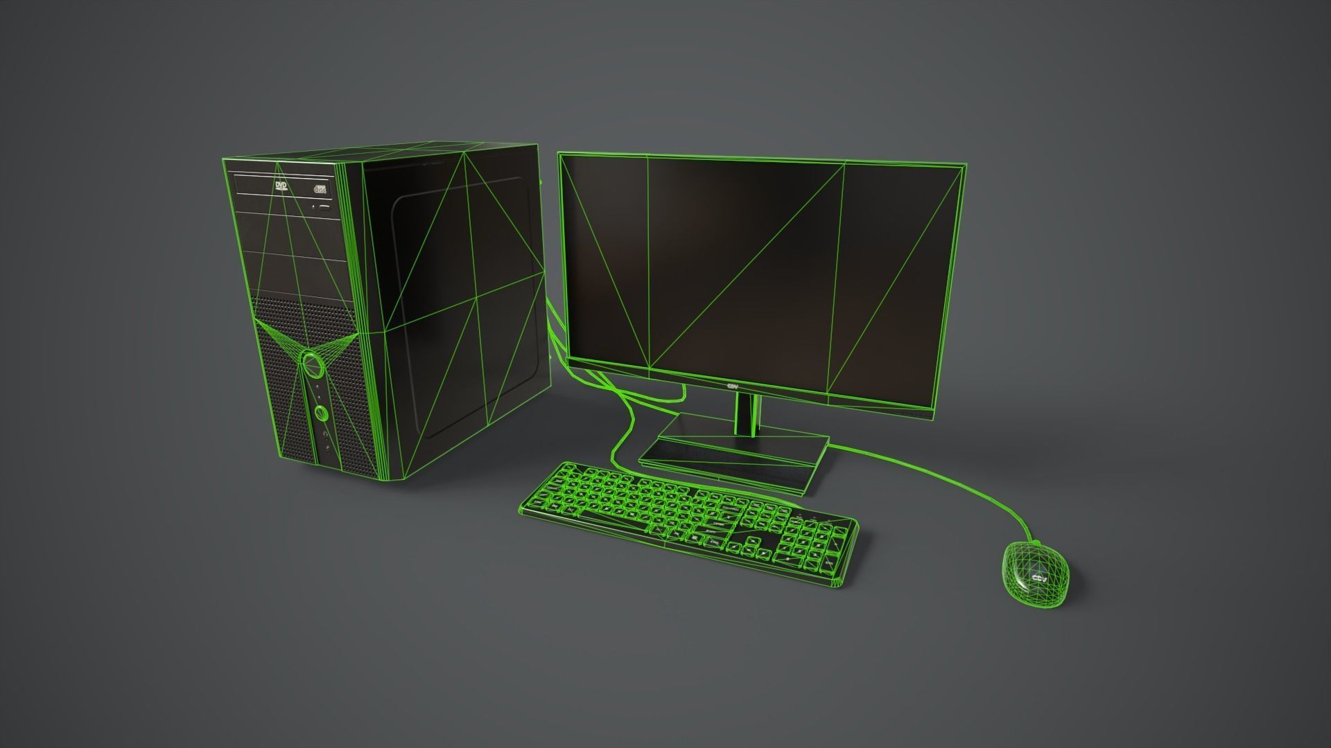 Modern Computer Low-poly 3D model_4