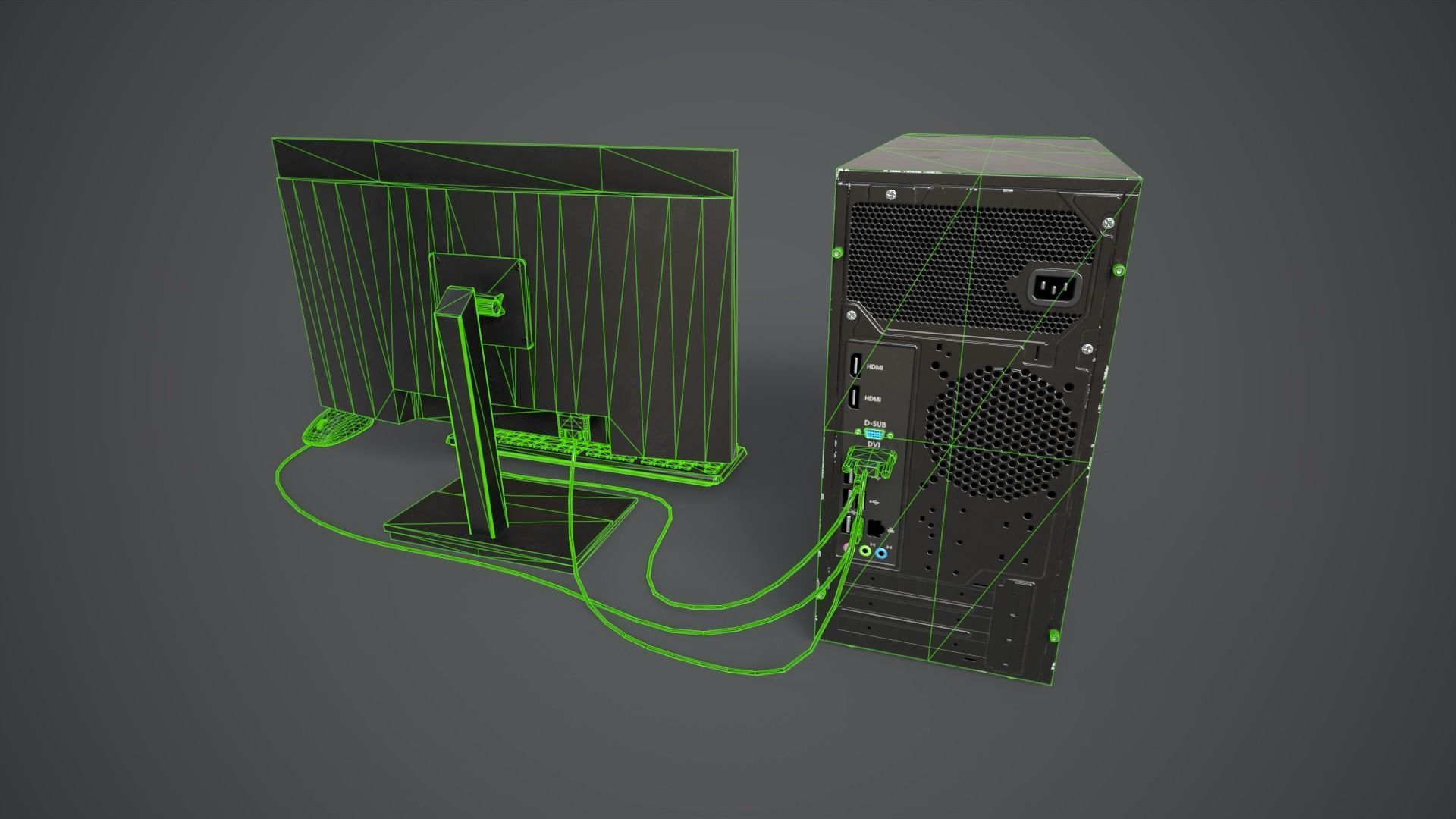 Modern Computer Low-poly 3D model_5