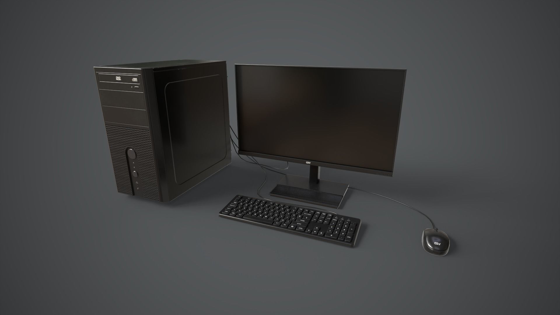 Modern Computer Low-poly 3D model_1