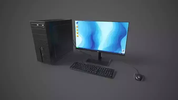 Modern Computer Low-poly 3D model