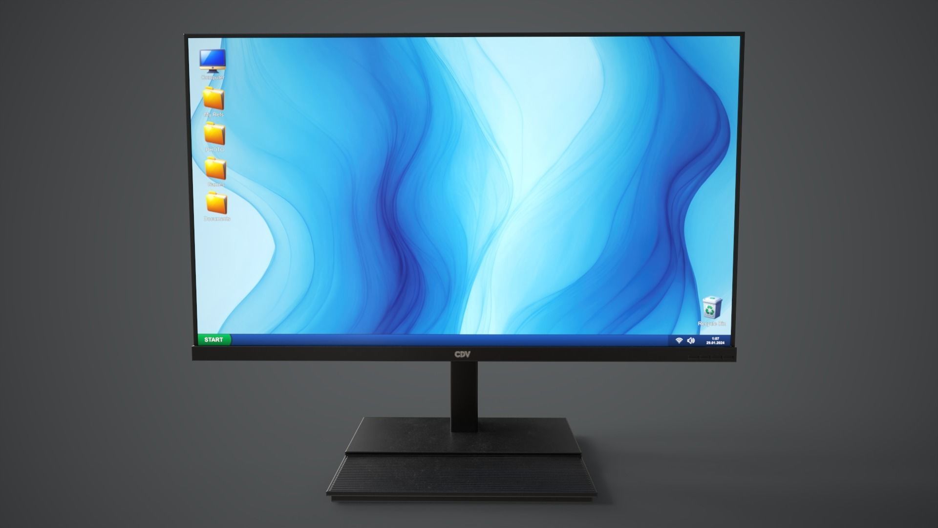 Modern Computer Low-poly 3D model_13