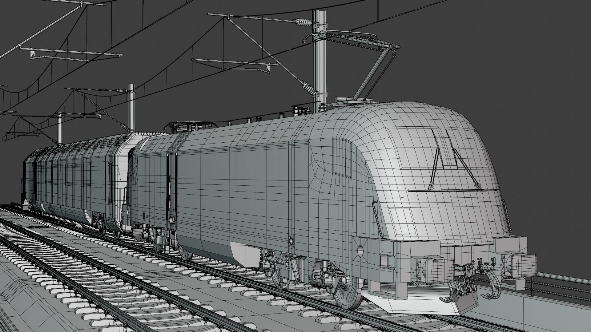 Bridge with Siemens train 3D model_9