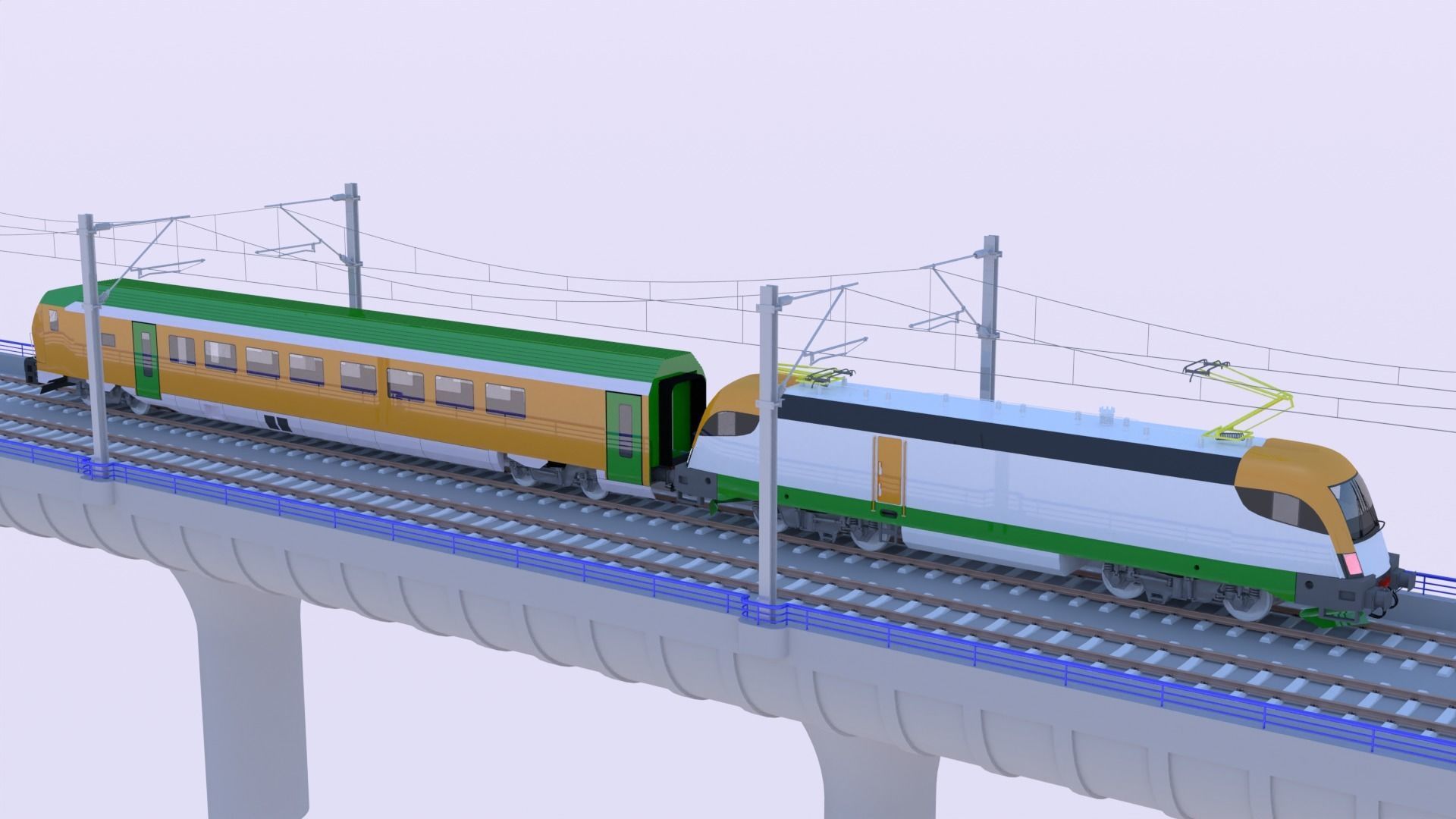 Bridge with Siemens train 3D model_10