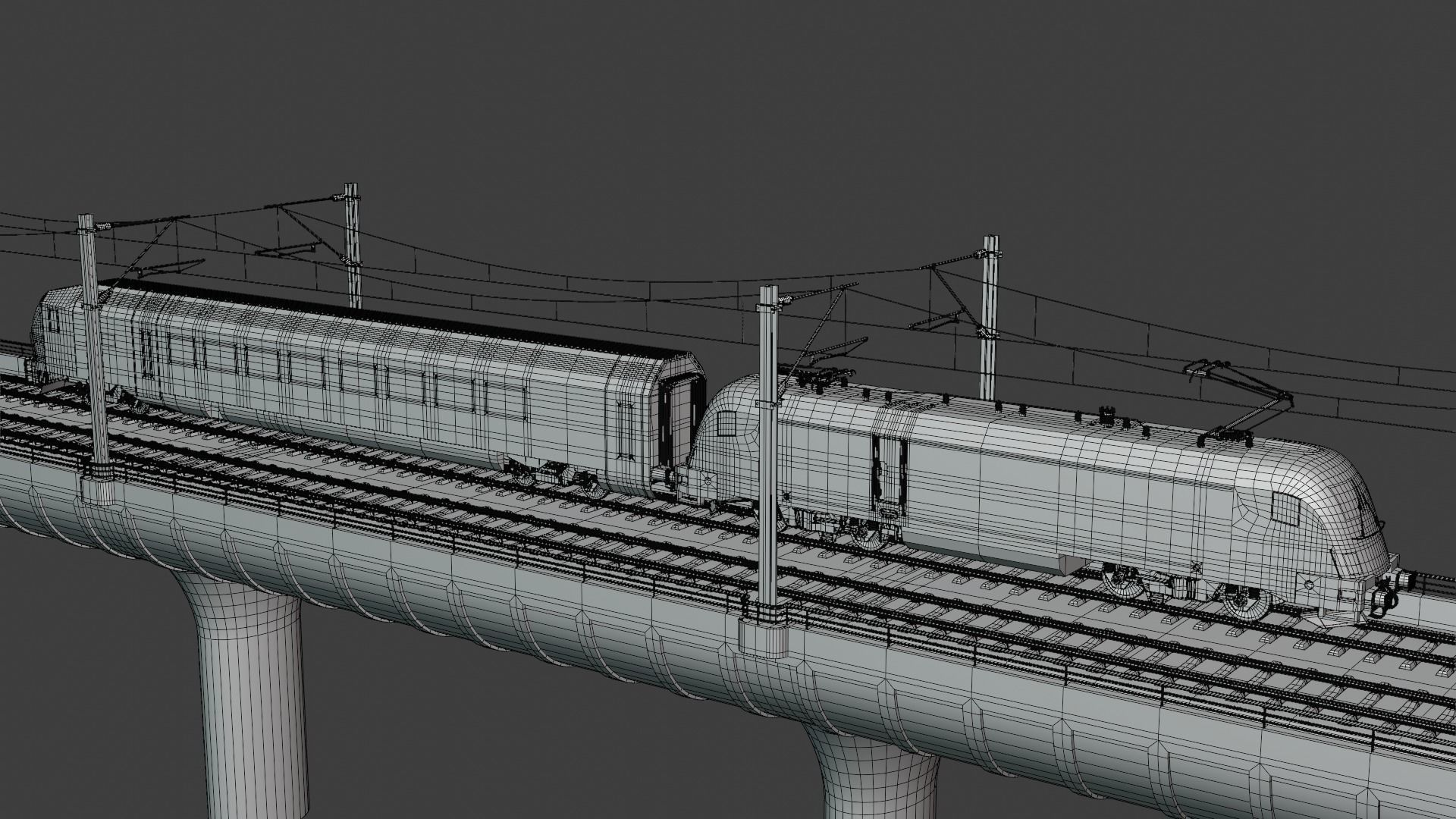 Bridge with Siemens train 3D model_11