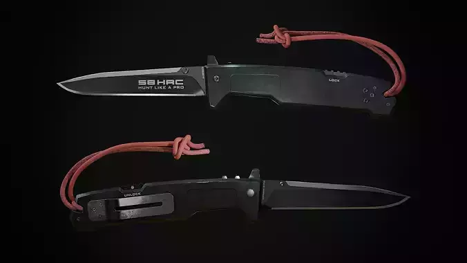 hunting knife Low-poly 3D model