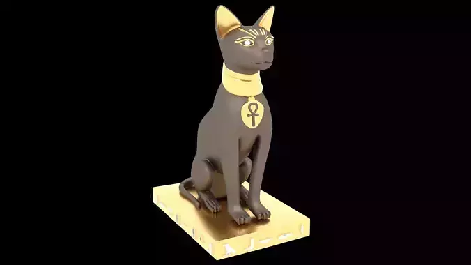 Figure of Goddess Bastet 4K