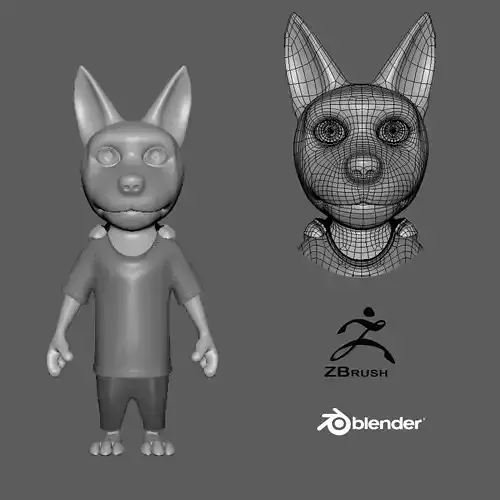  Cartoon Young-Wolf- base mesh