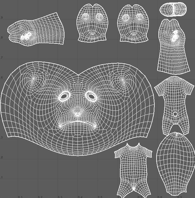  Cartoon Young-Wolf- base mesh Low-poly 3D model_3