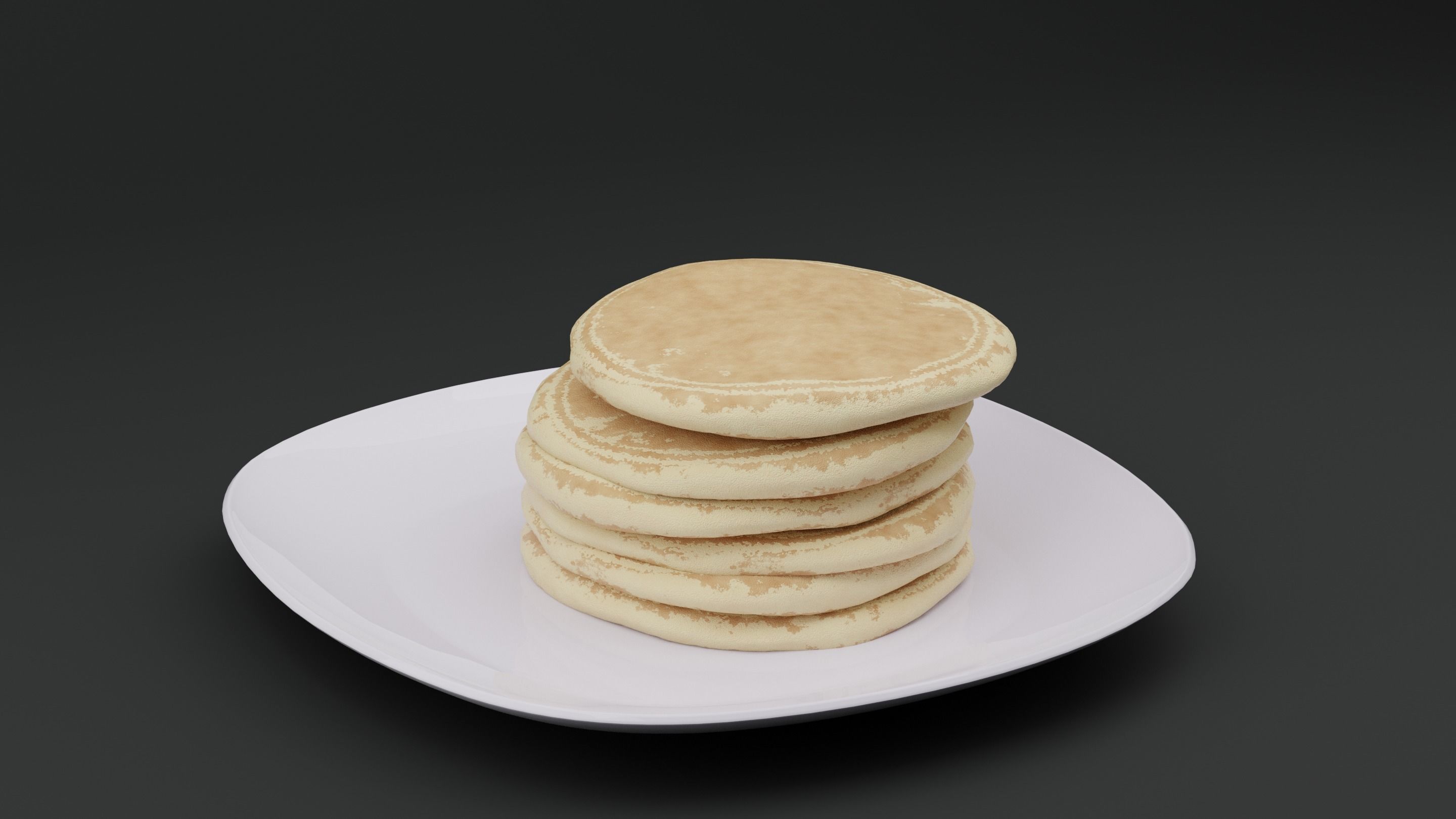 Pancake Low-poly 3D model_6