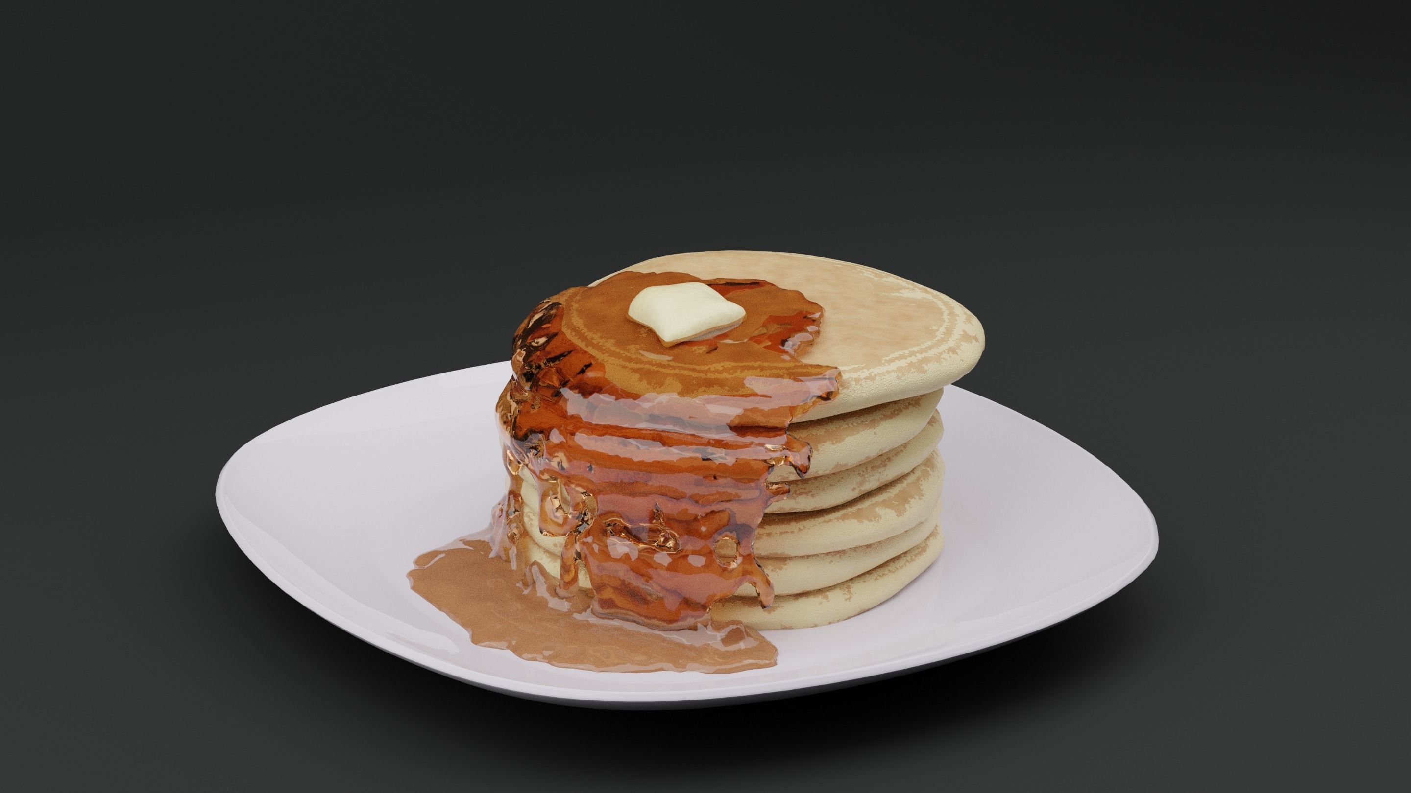 Pancake Low-poly 3D model_7