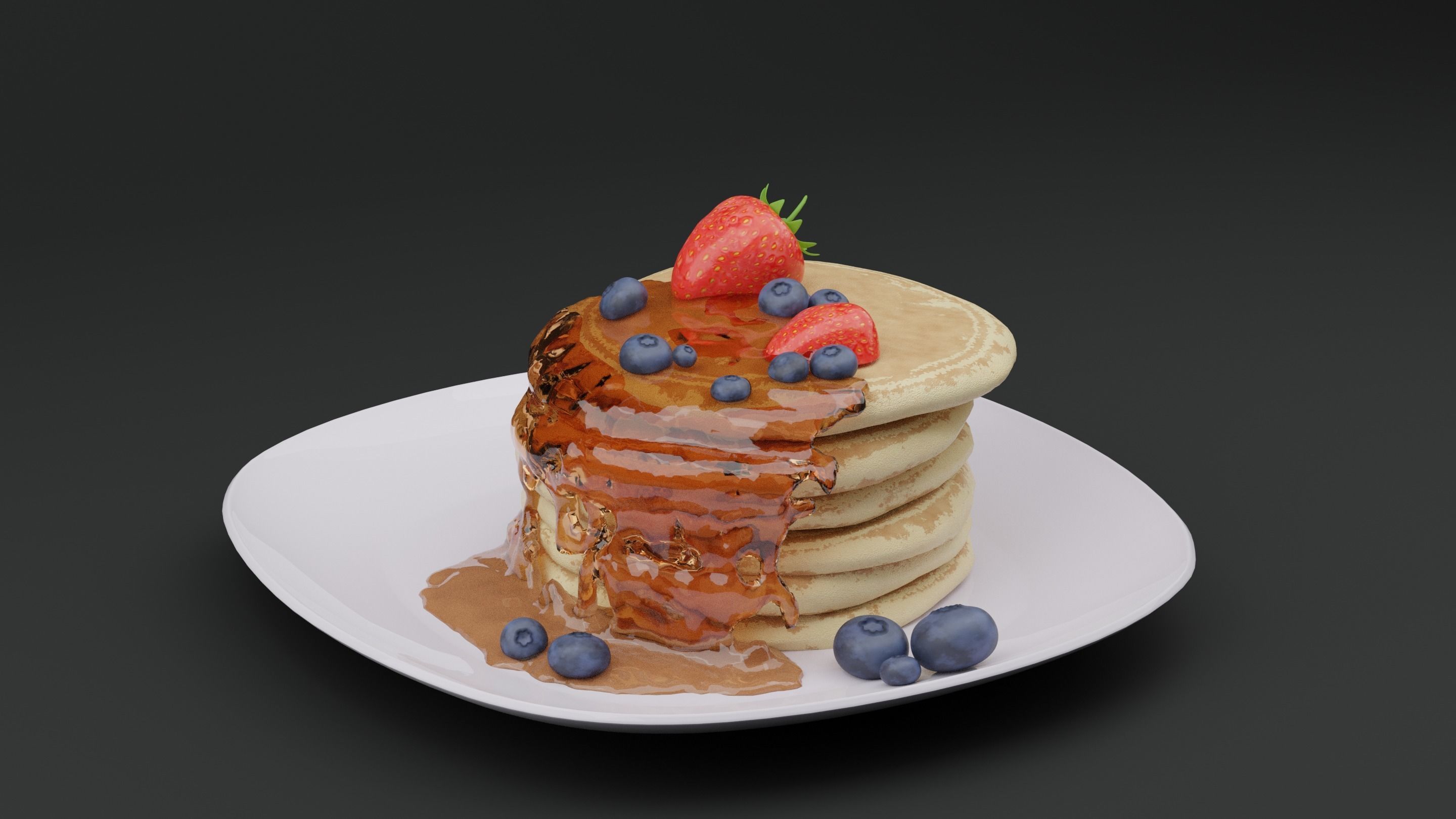 Pancake Low-poly 3D model_3