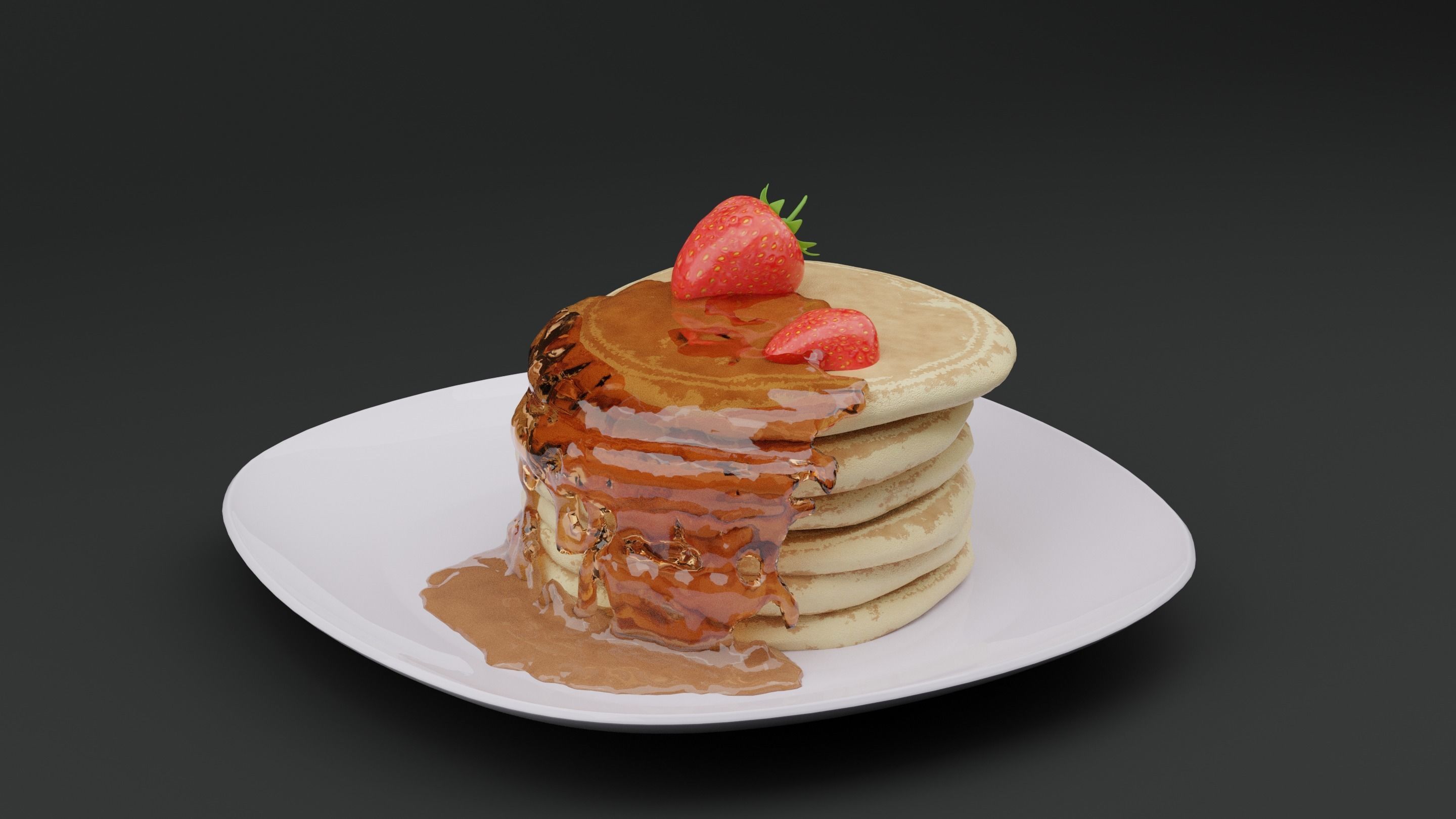 Pancake Low-poly 3D model_4