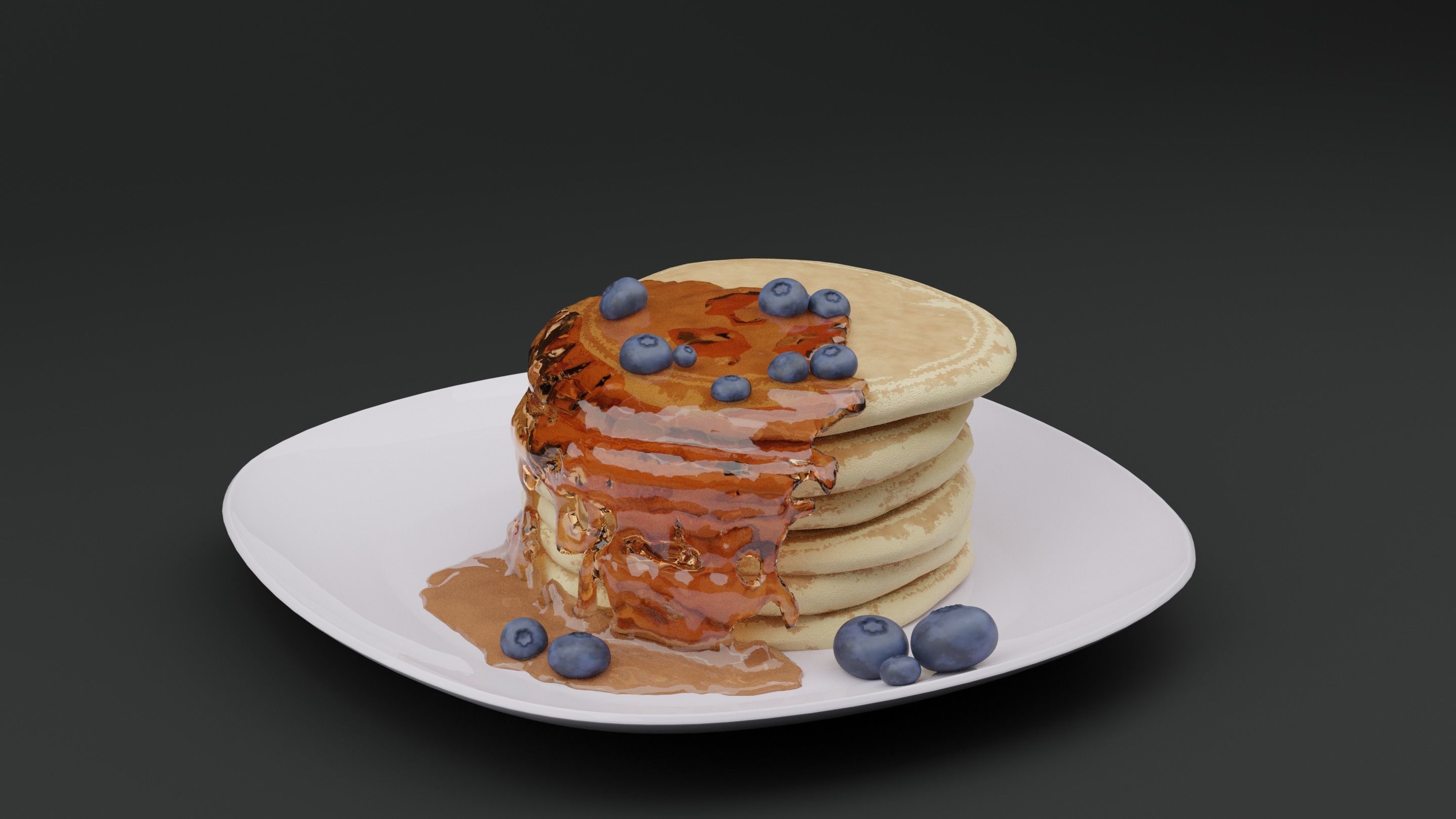 Pancake Low-poly 3D model_5