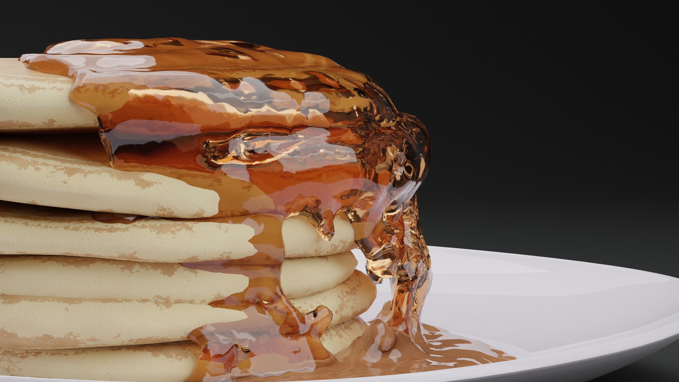 Pancake Low-poly 3D model_2