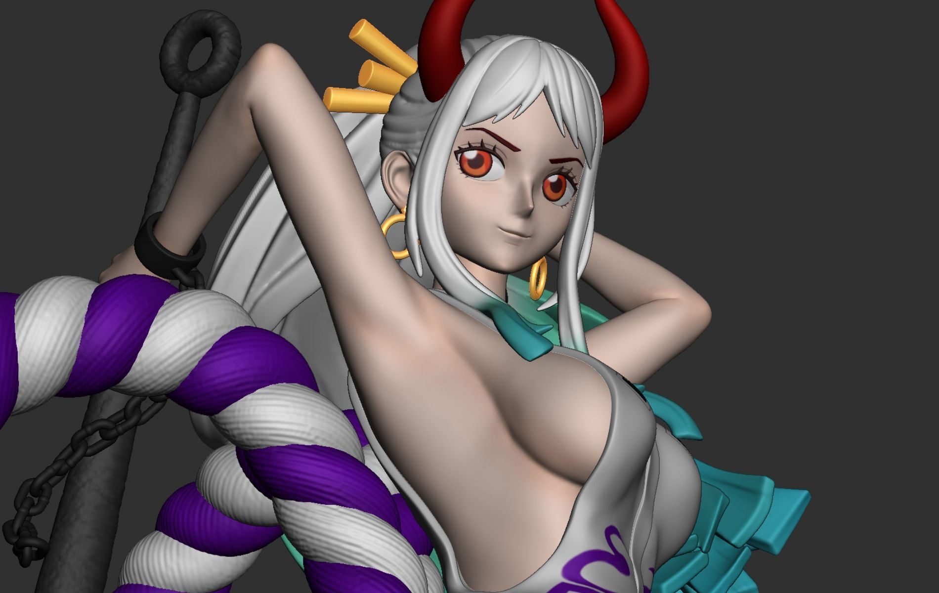 Yamato from One Piece 3D print model_4