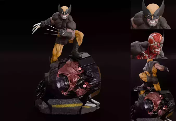 Wolverine 3D Printable Statue - Dual Edition