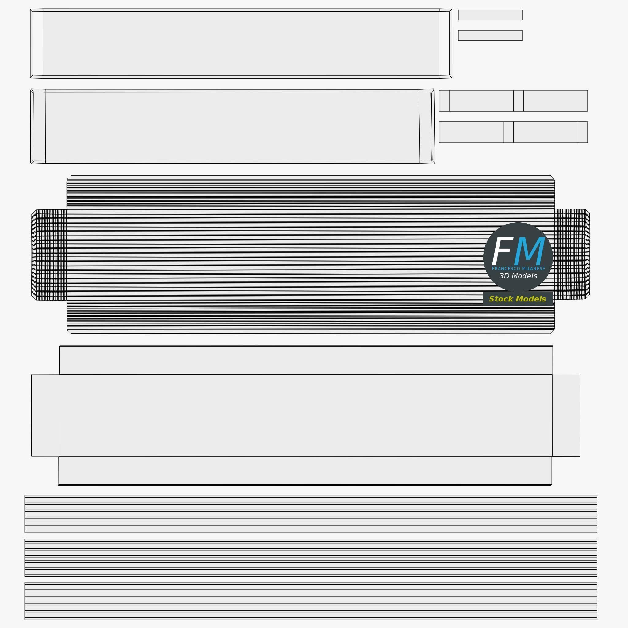 Industrial old fluorescent lamp 3D model_11