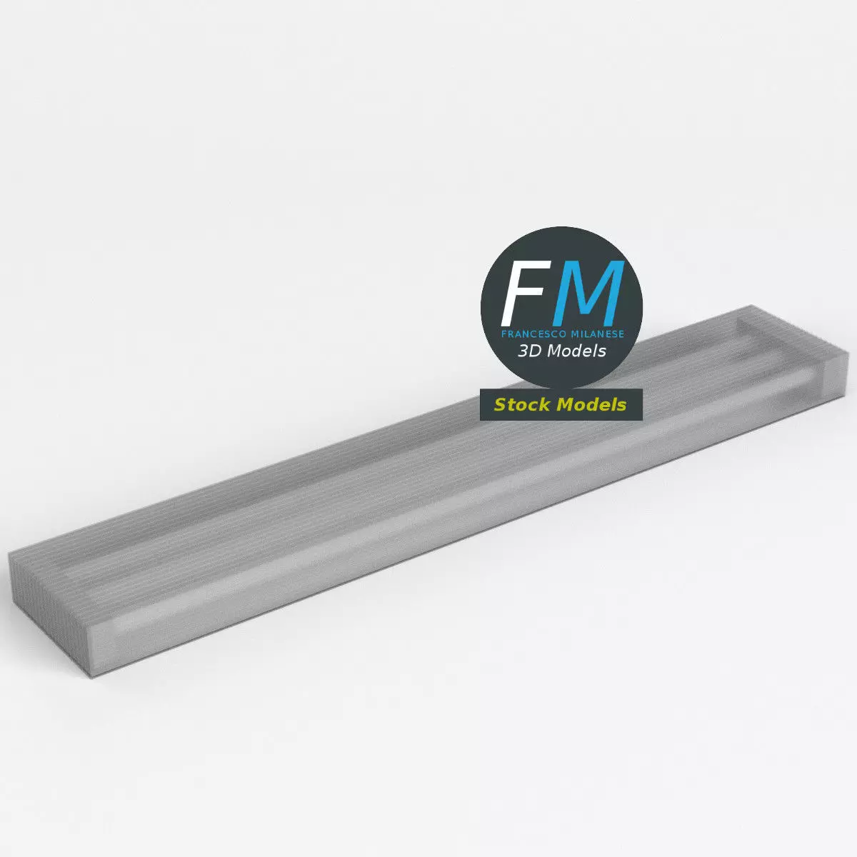 Industrial old fluorescent lamp 3D model_0