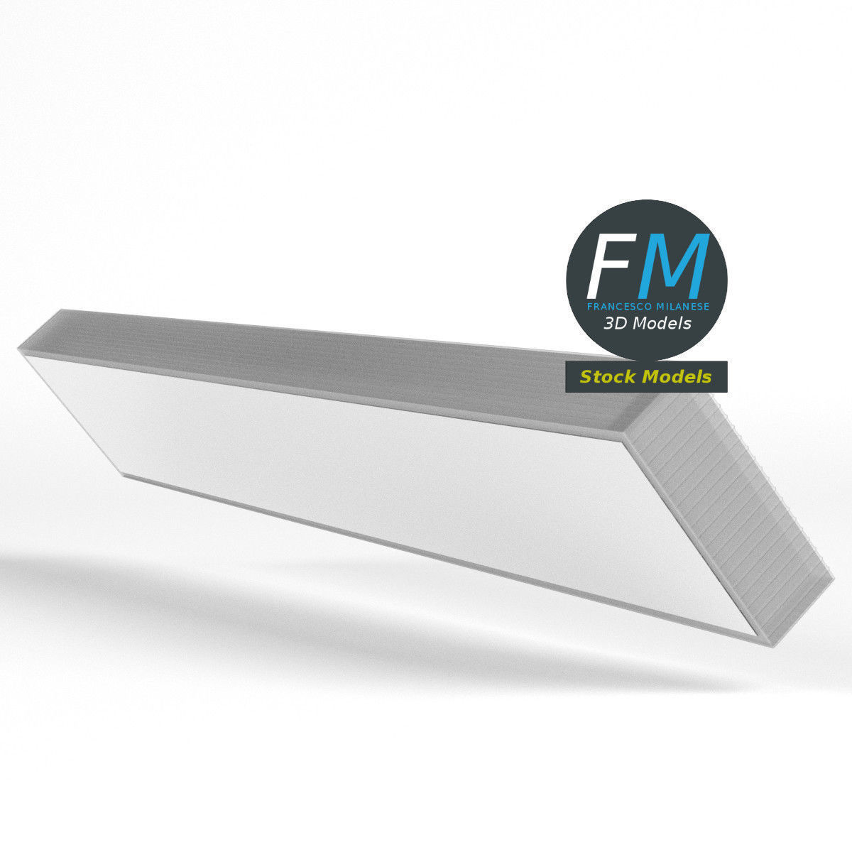 Industrial old fluorescent lamp 3D model_4