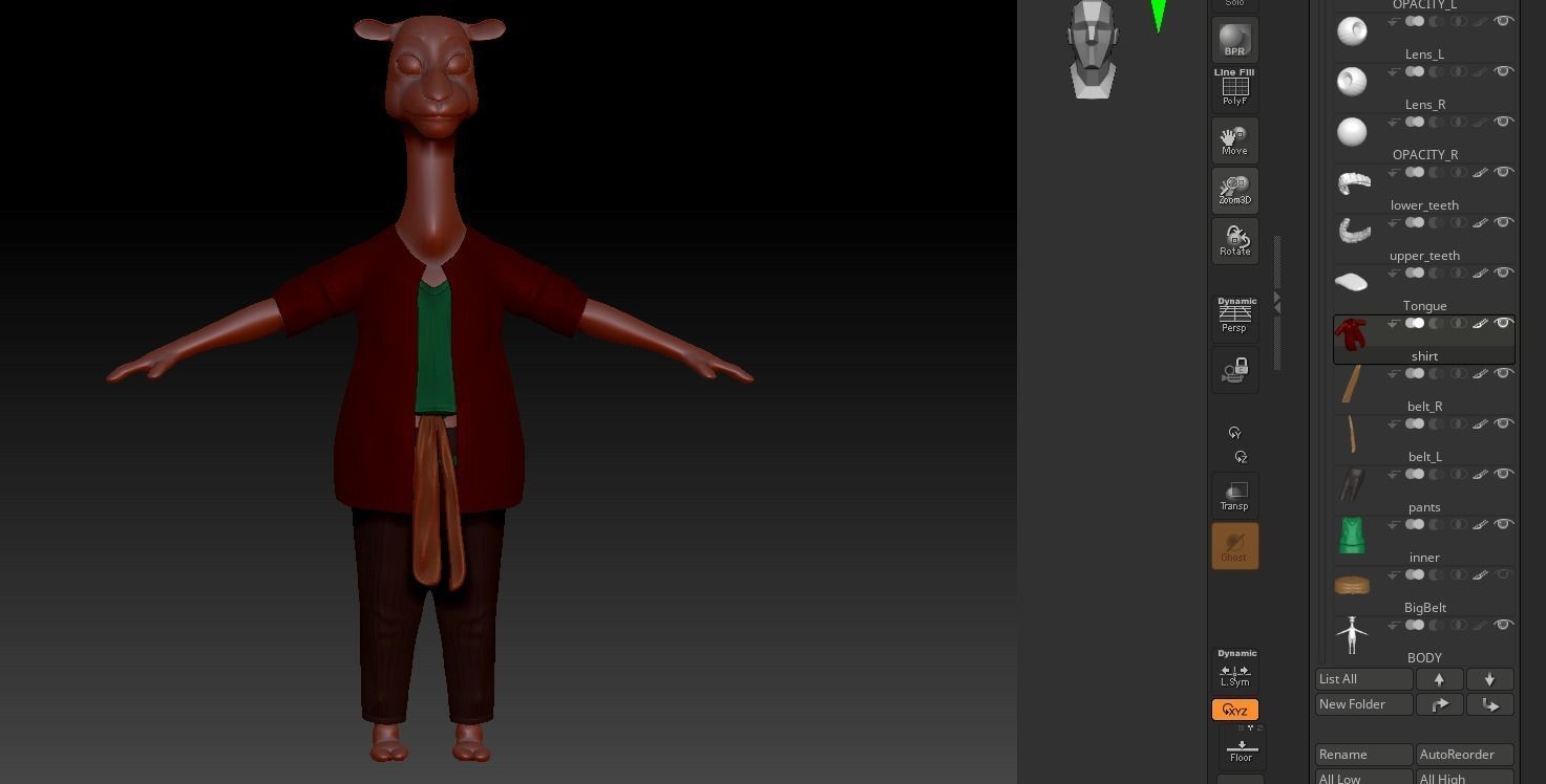 Cartoon Camel- base mesh Low-poly 3D model_11