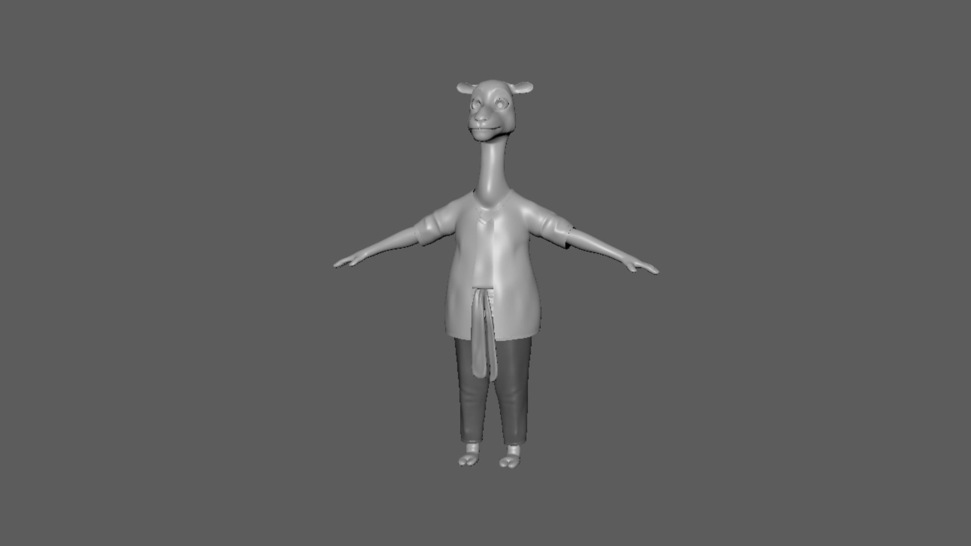 Cartoon Camel- base mesh Low-poly 3D model_9