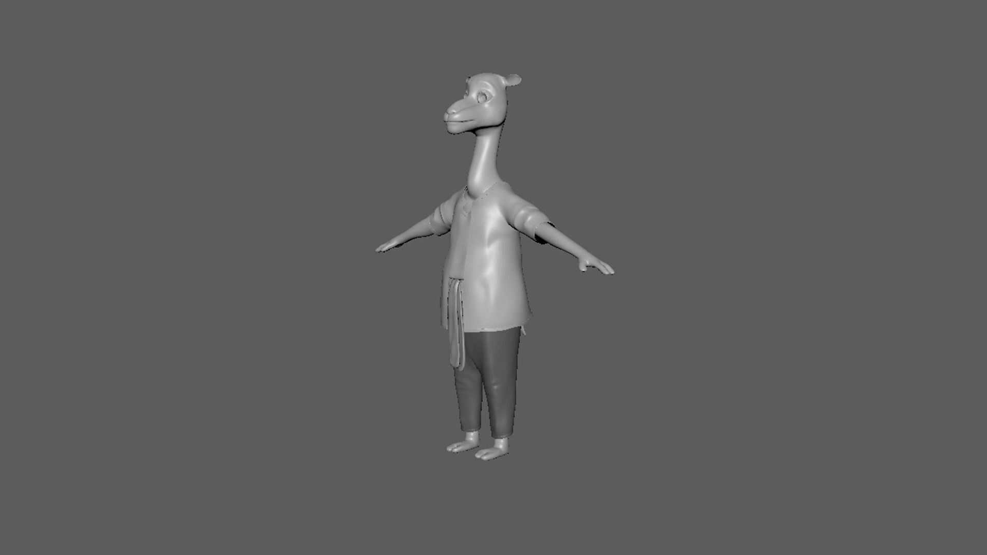 Cartoon Camel- base mesh Low-poly 3D model_8