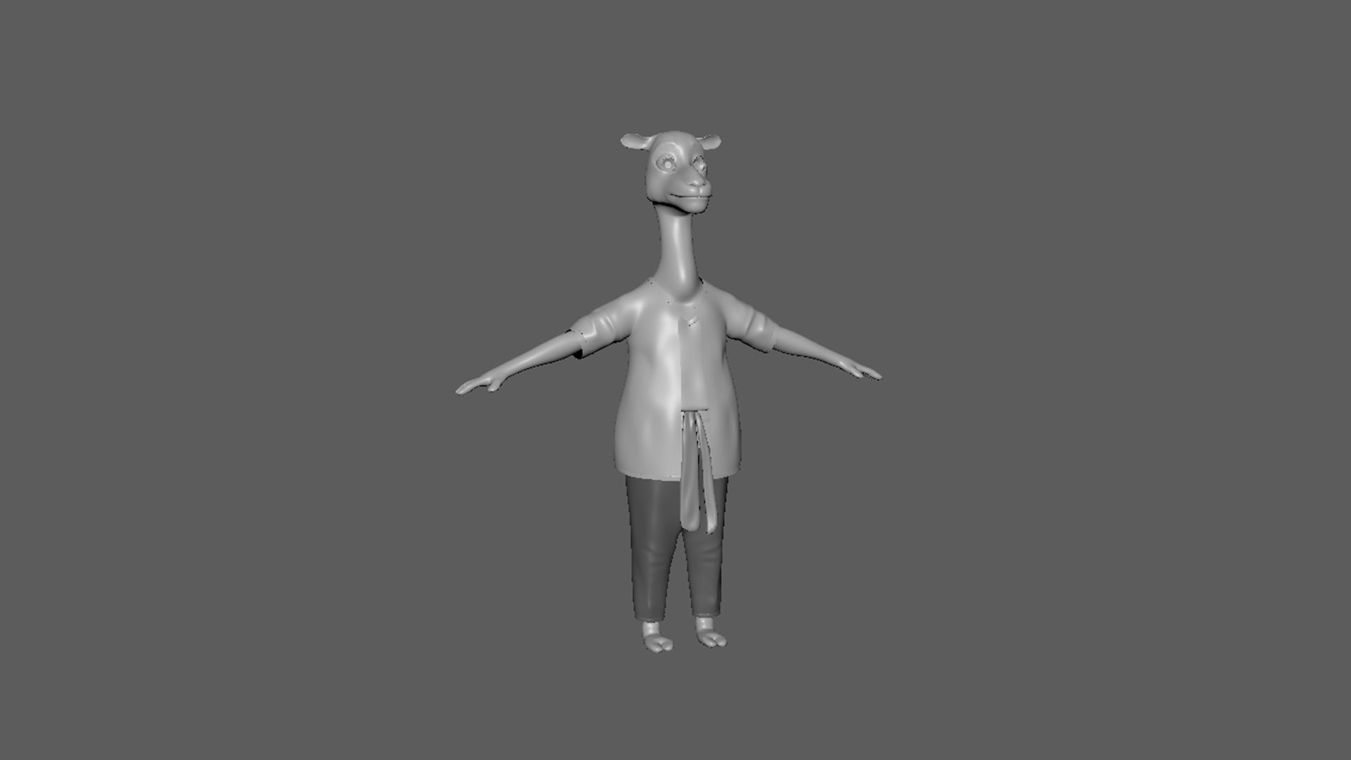 Cartoon Camel- base mesh Low-poly 3D model_5