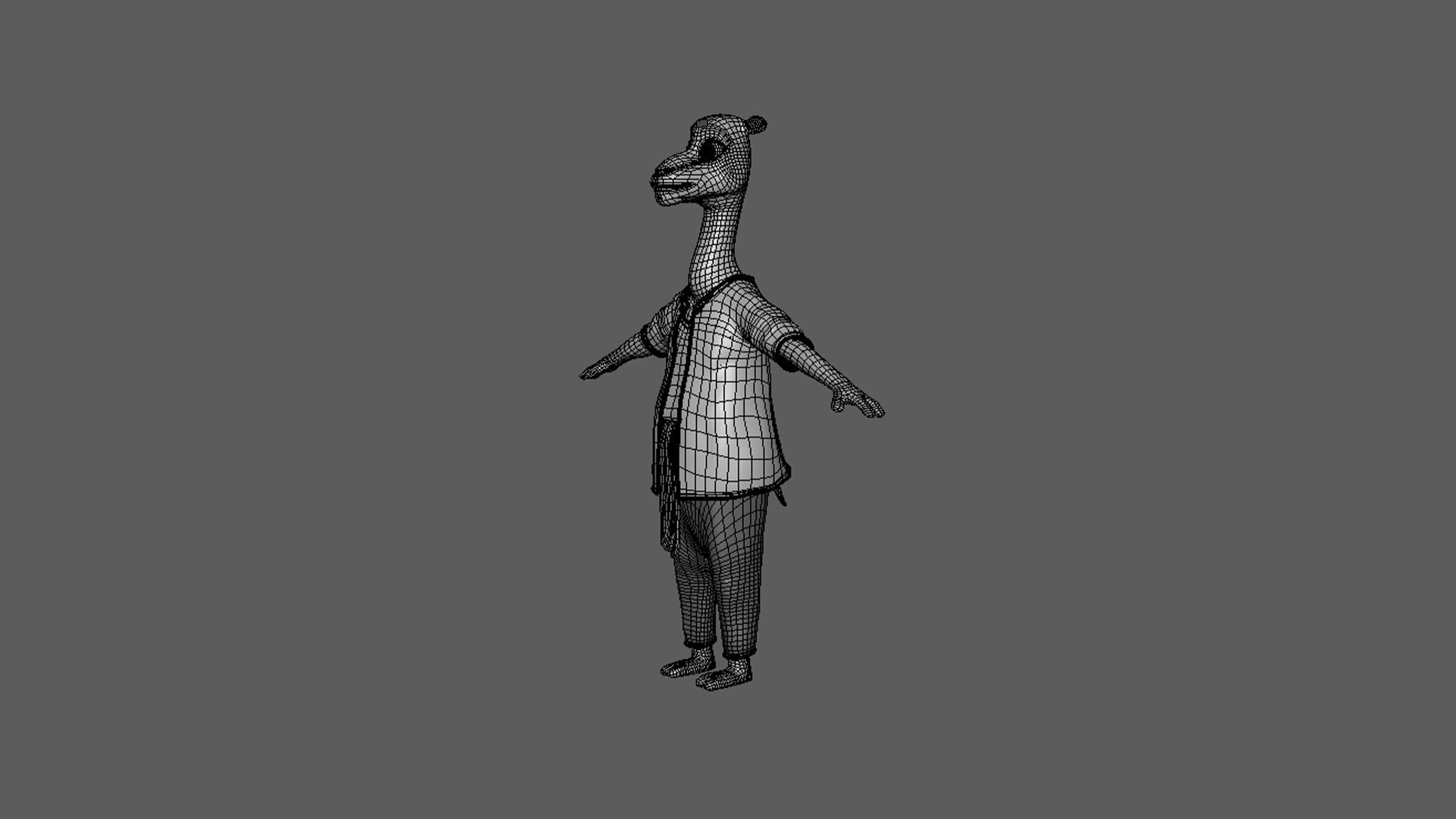 Cartoon Camel- base mesh Low-poly 3D model_10