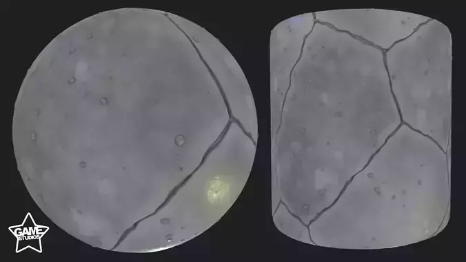 Stylized Cracked Concrete Material 01 Texture