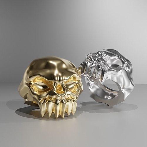 Demon Skull ring 3D print model