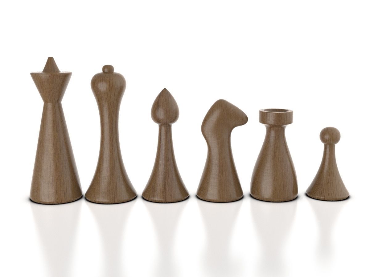 Modern Chess Set 3D print model_5