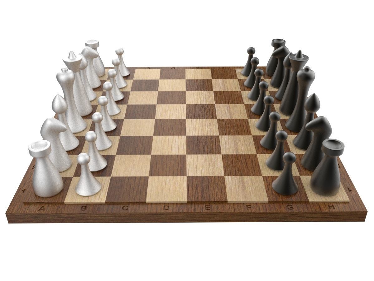 Modern Chess Set 3D print model_1