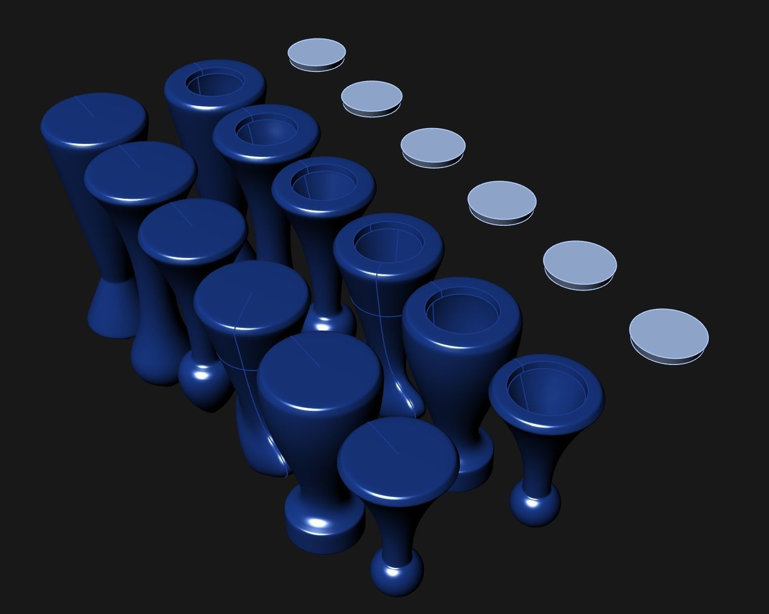 Modern Chess Set 3D print model_4