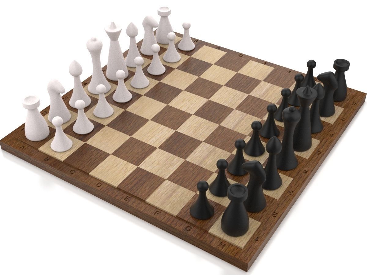 Modern Chess Set 3D print model_8