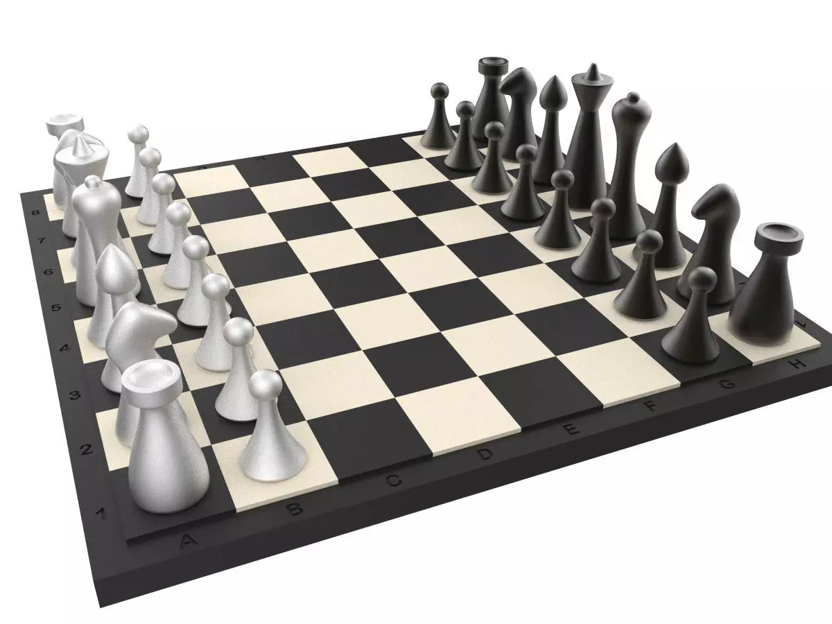 Modern Chess Set 3D print model_0