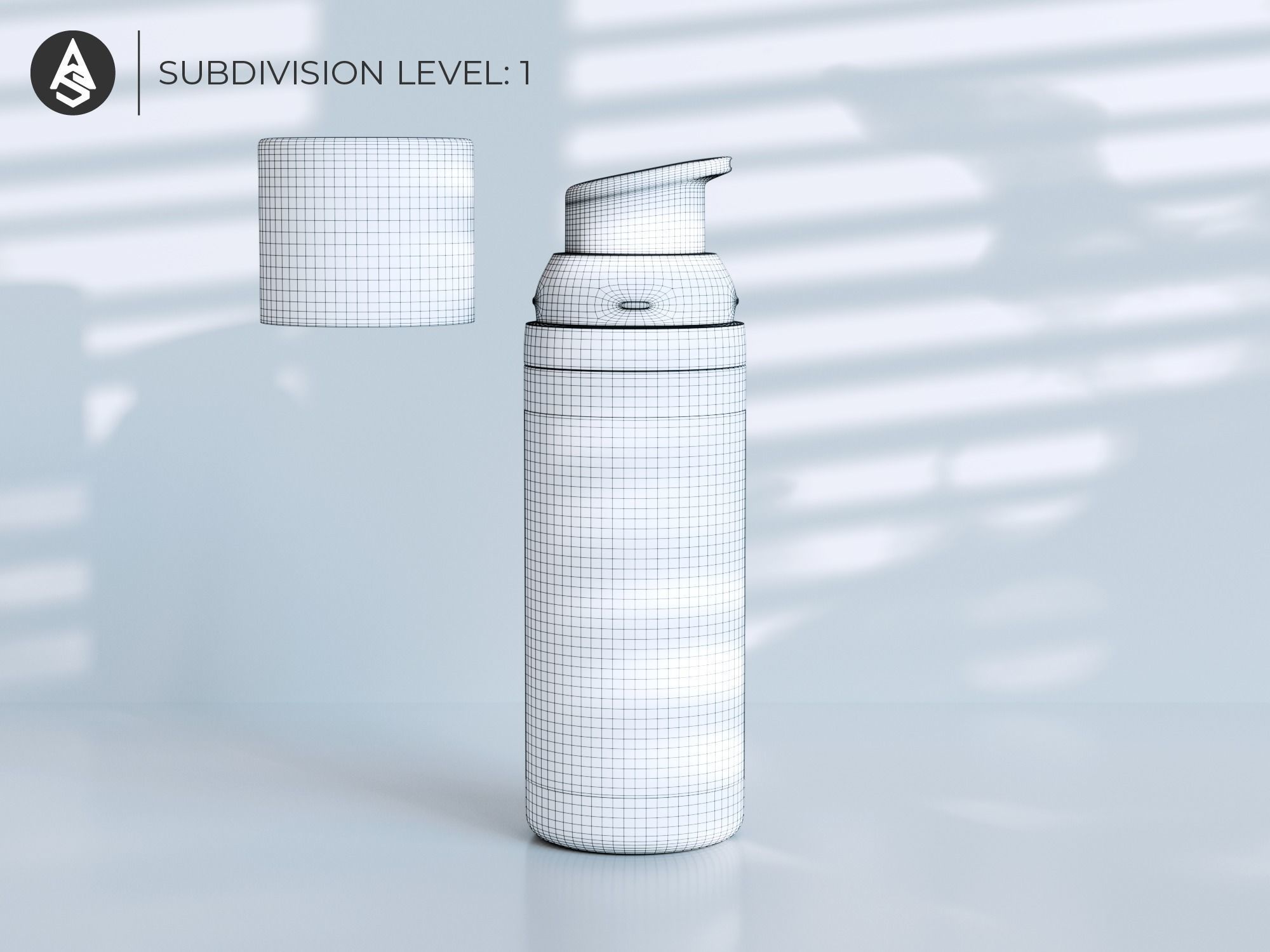 Purifying Foaming Facial Cleanser Low-poly 3D model_3