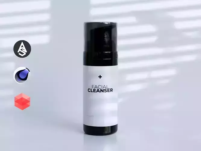 Purifying Foaming Facial Cleanser Low-poly 3D model